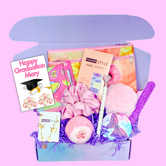 Teen-Girl-Gift-Box-Teen-Gifts-Houston-Texas-Gift-Shop, bath bomb, tween gifts for her, granddaughter care package, self care kit, graduation gift Houston Texas Baytown Gift Shop