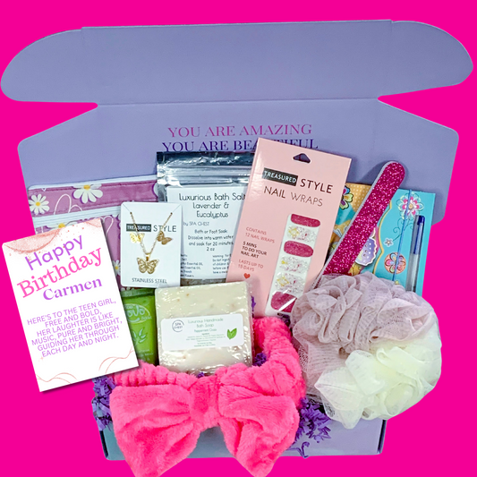 teen girl birthday gift spa gifts basket box present beauty hey you gift box Houston Texas Baytown Gift Shop