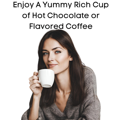 woman drinking hot chocolate coffee hey you gift box basket feel better gift shop local baytown texas houston gifts