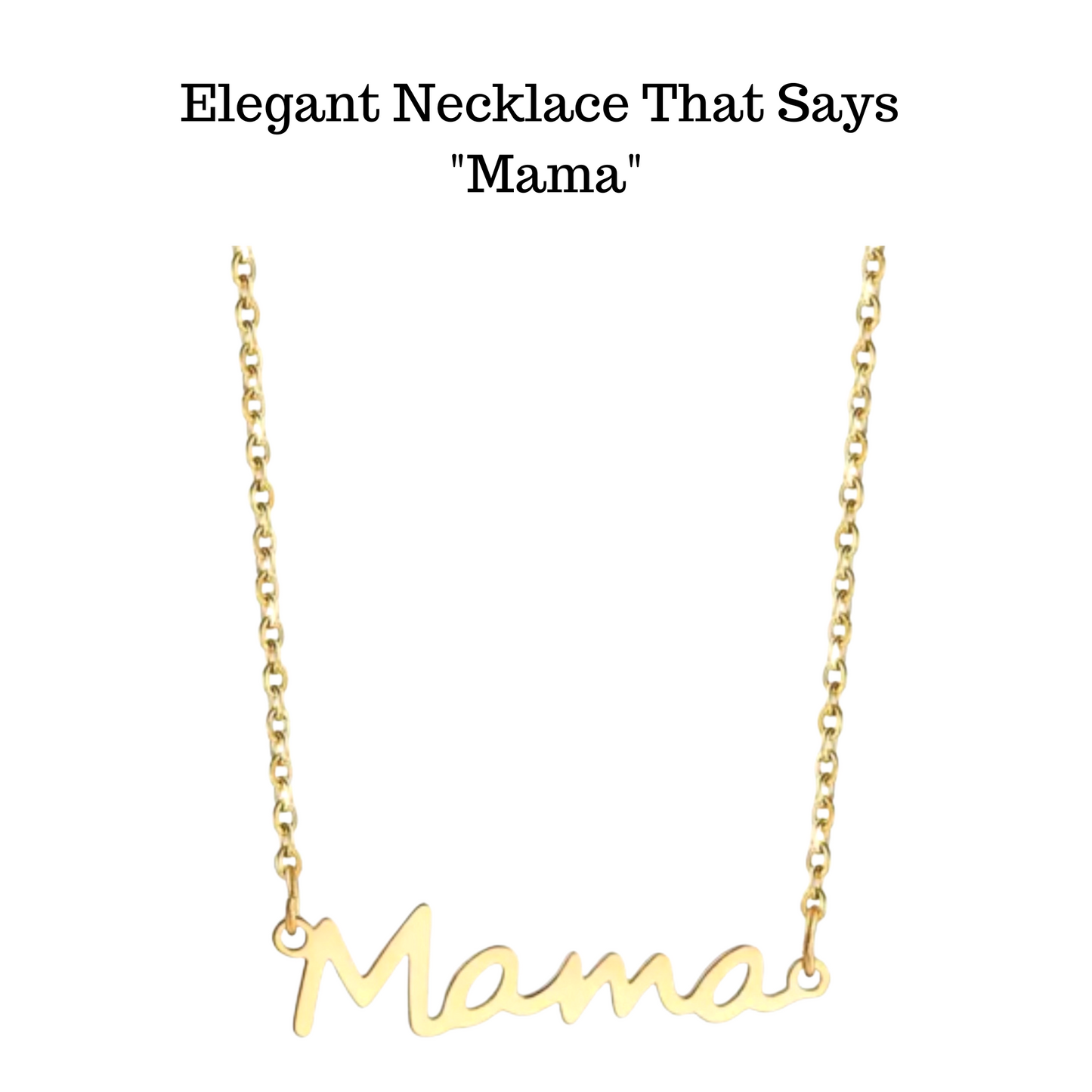 Mama Necklace Stainless Steel Statement Gold Chain Hey You Gift Box Houston Texas