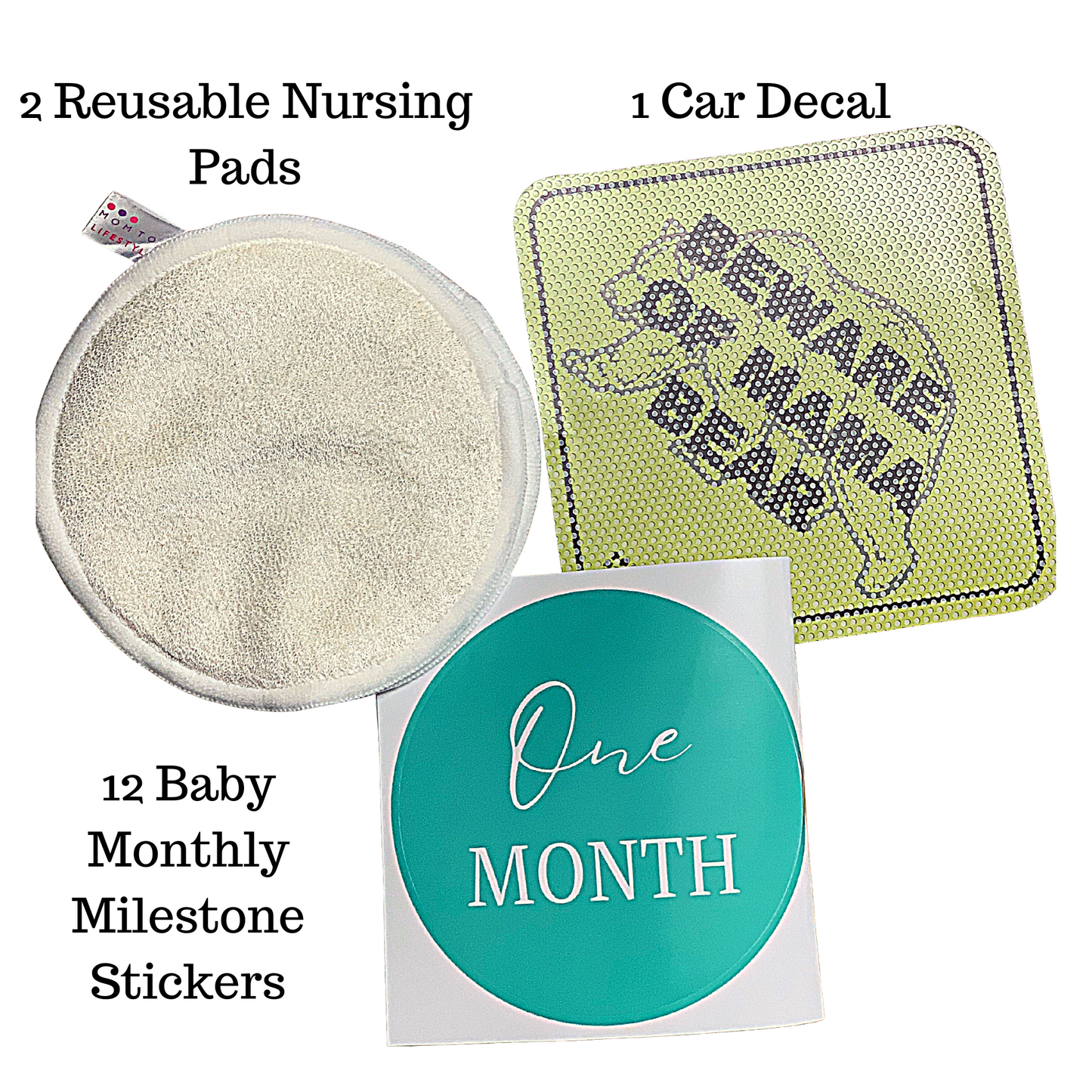 pregnancy nursing pads car decal baby milestone cards