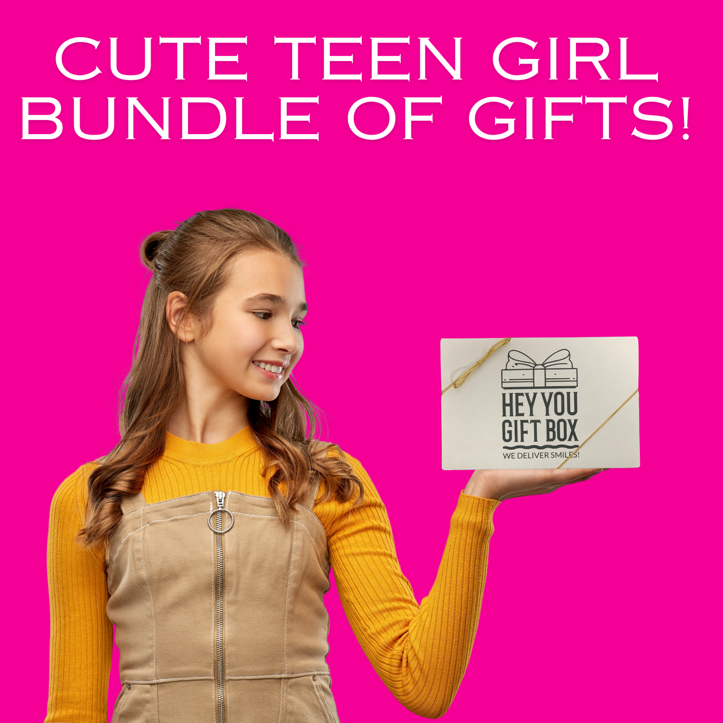Teen Girl Holding Gift Box Hey You Gift Box Baytown Texas Houston Gift Shop