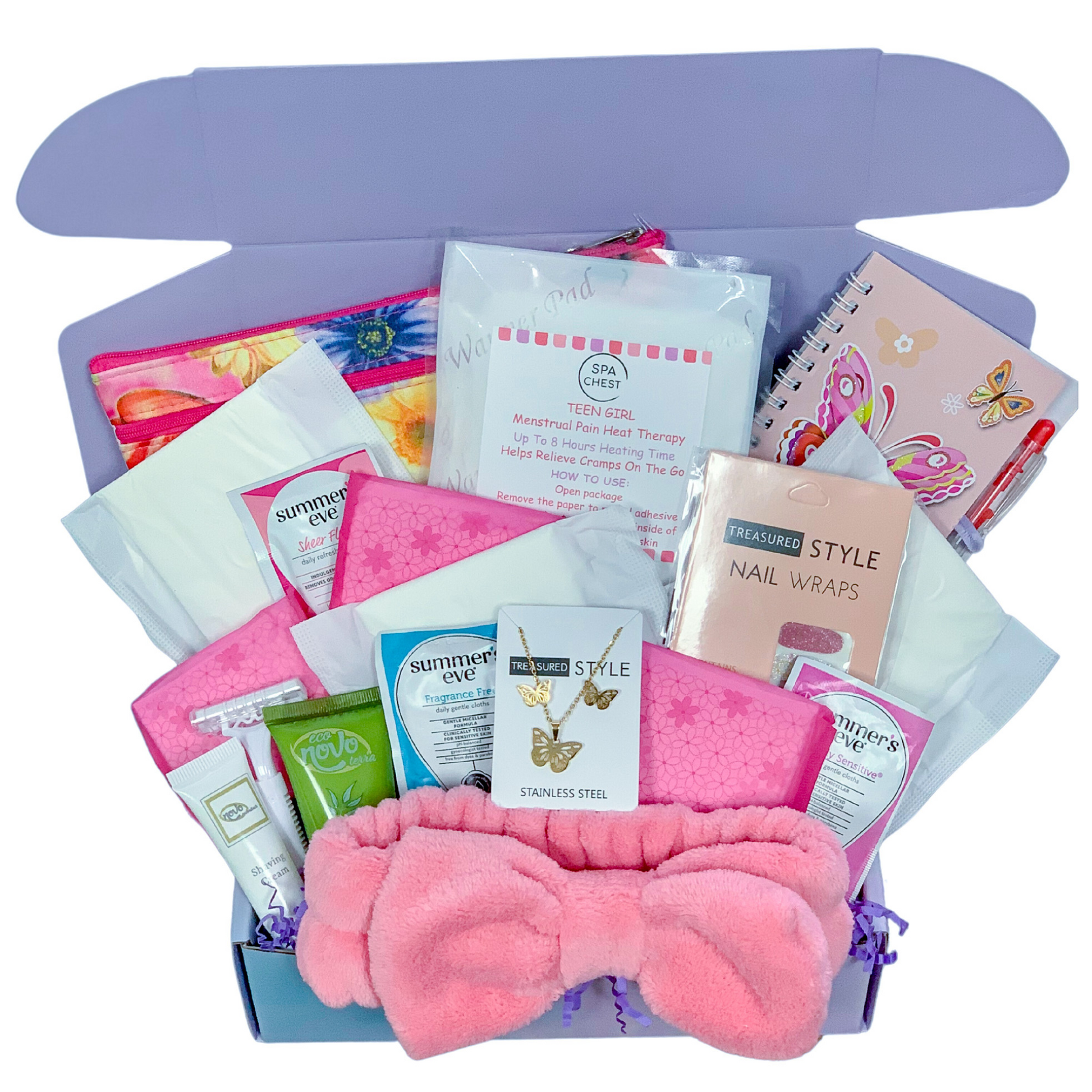 teen girl period womanhood gift box basket for preteen or tween birthday care package