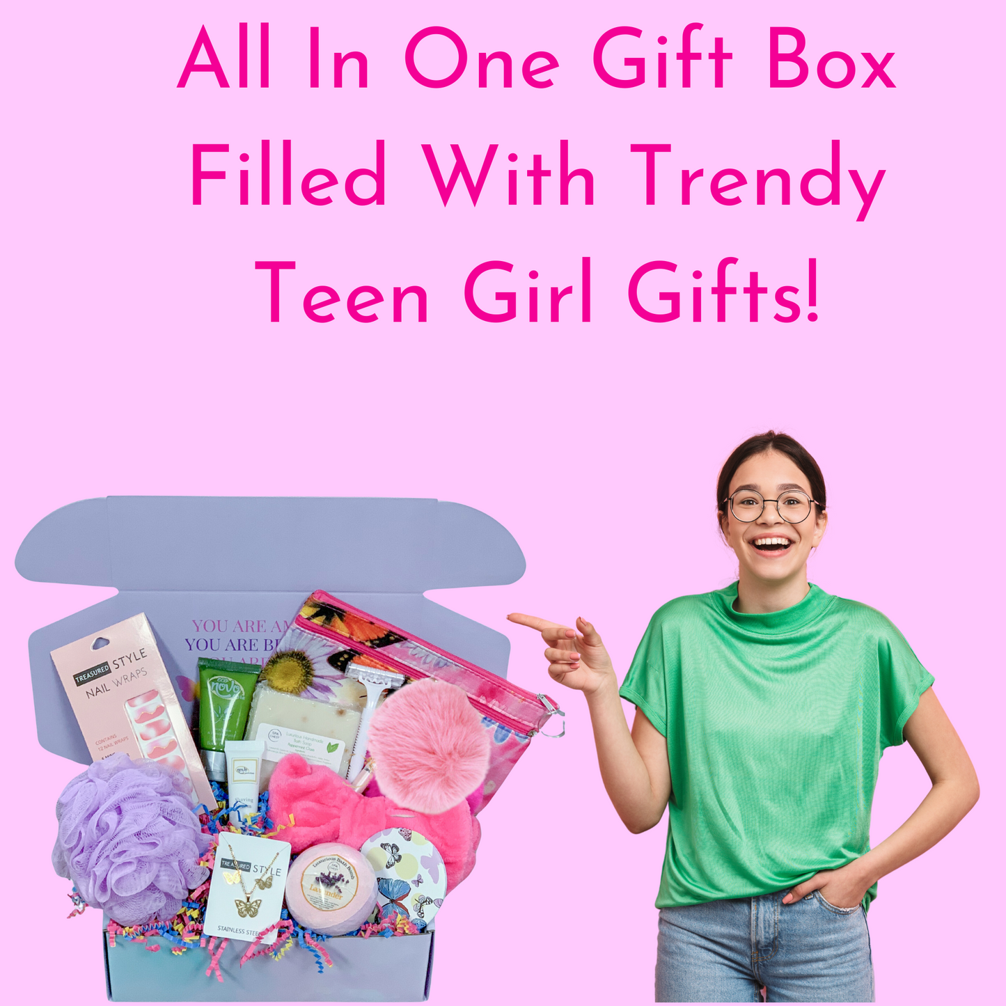 Teen Girl gift box beauty Selfcare Hey You Gift Box Houston Texas Baytown Gift Shop Present for teen tween granddaughter 